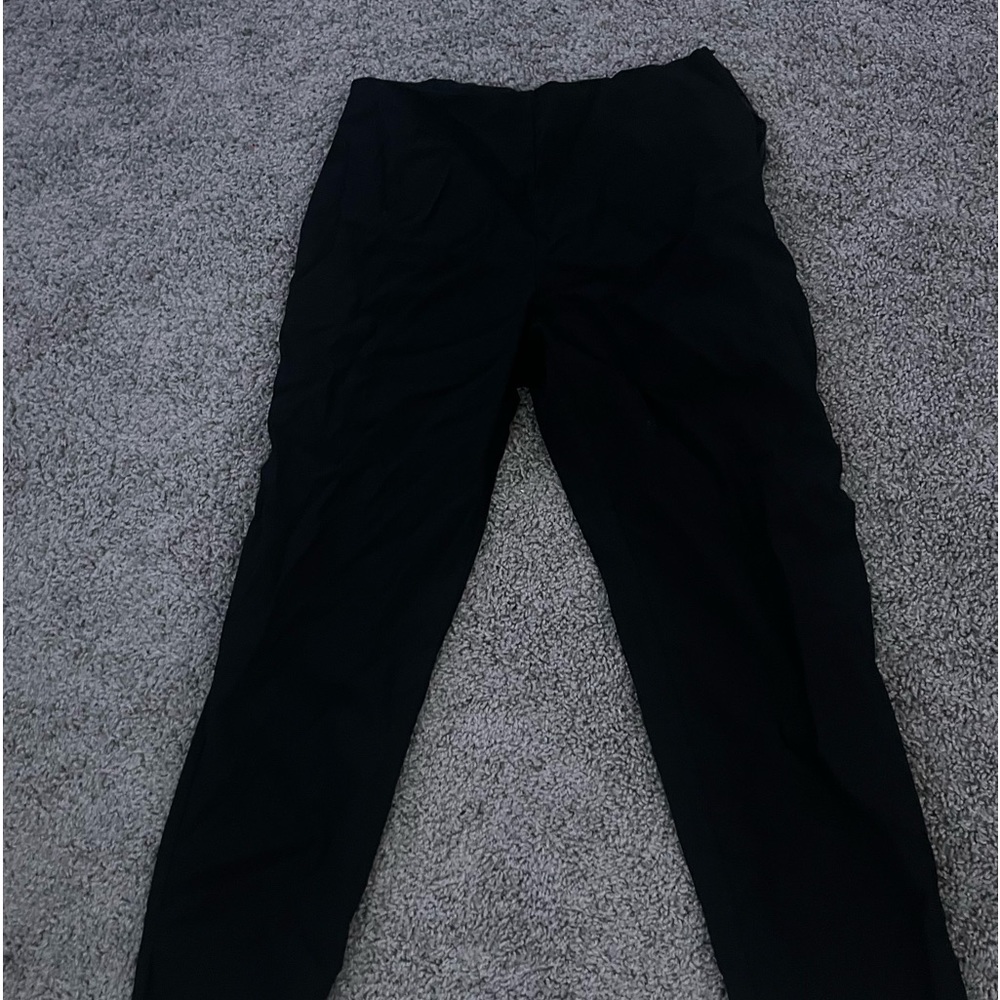 black professionals work pants with zipper on the side